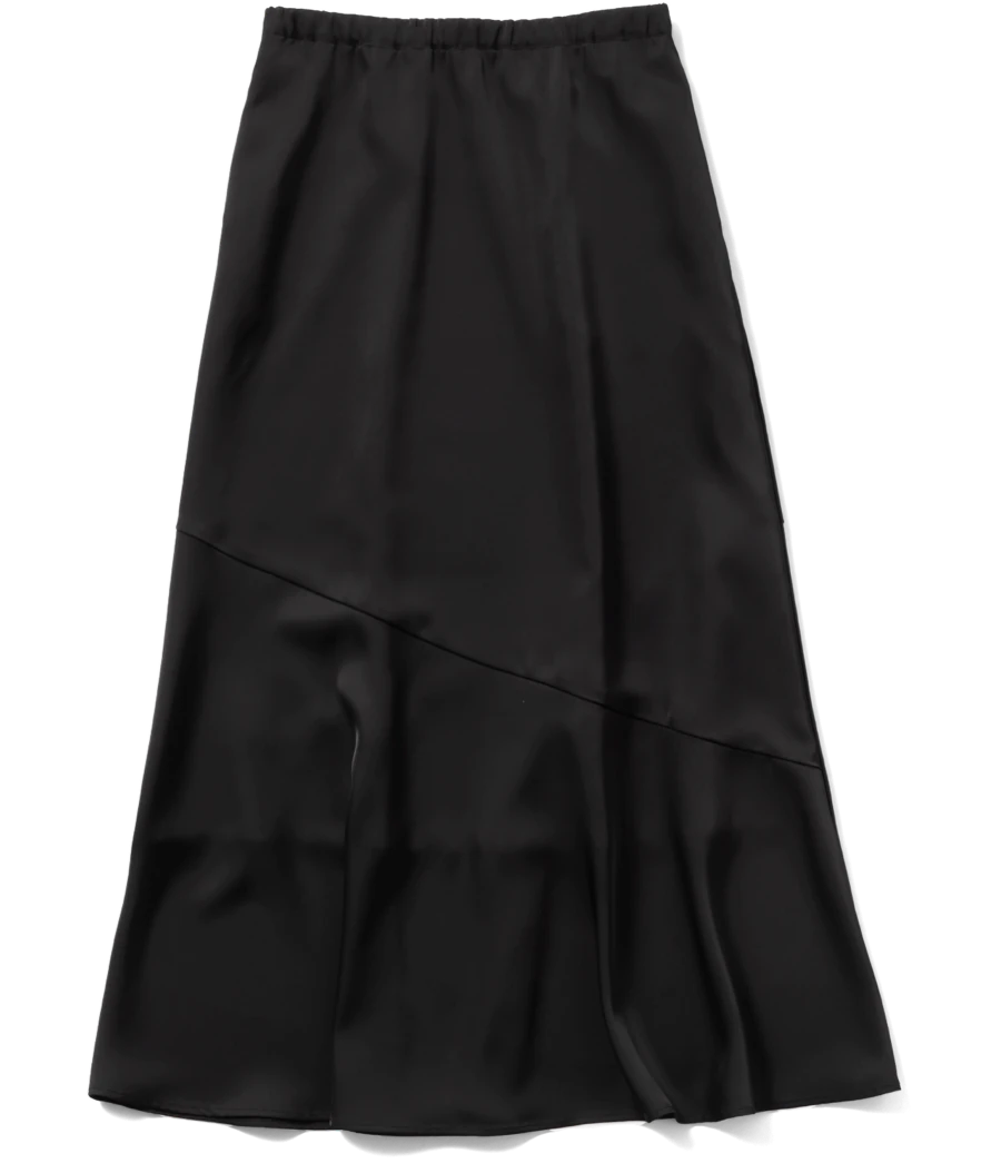 サテンスカート BLACK