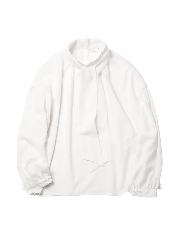 シアーハイネックボウタイブラウス