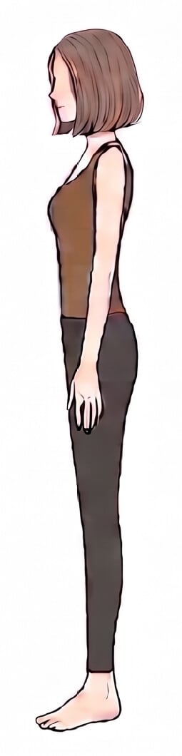 ナチュラルタイプの体型を横から見たイラスト