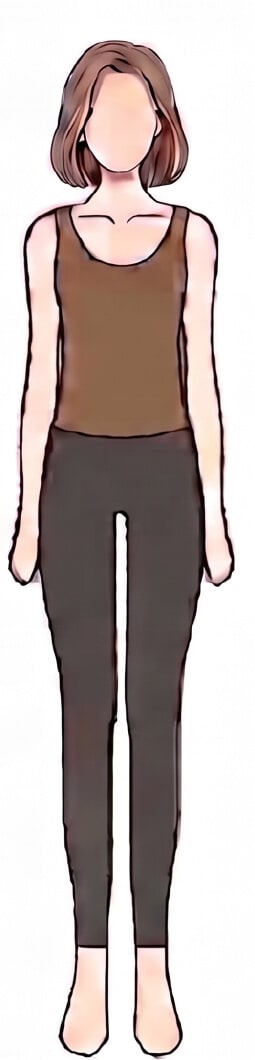 ナチュラルタイプの体型を正面から見たイラスト