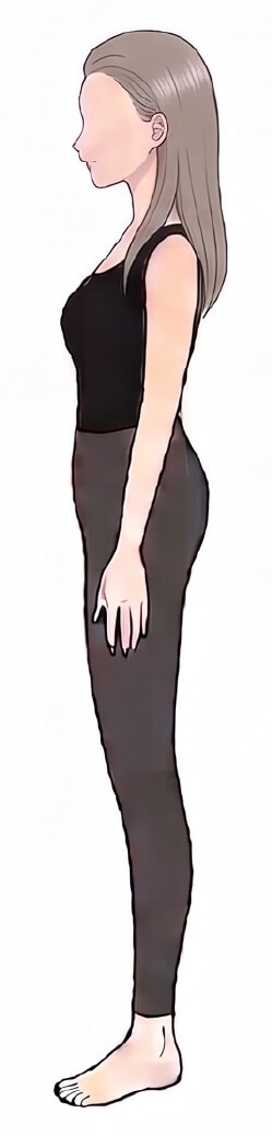 ストレートタイプの体型を横から見たイラスト