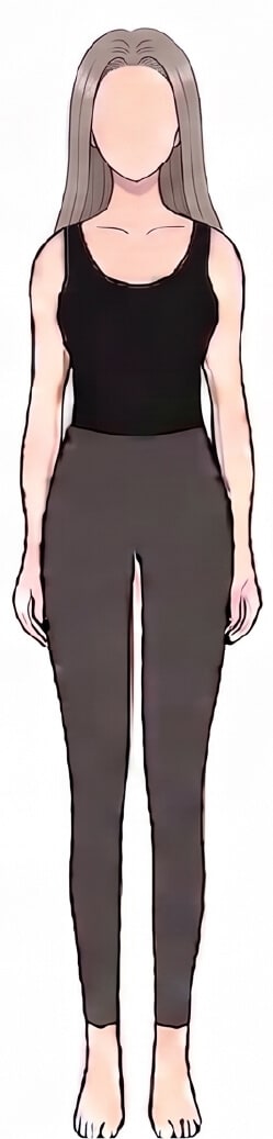 ストレートタイプの体型を正面から見たイラスト