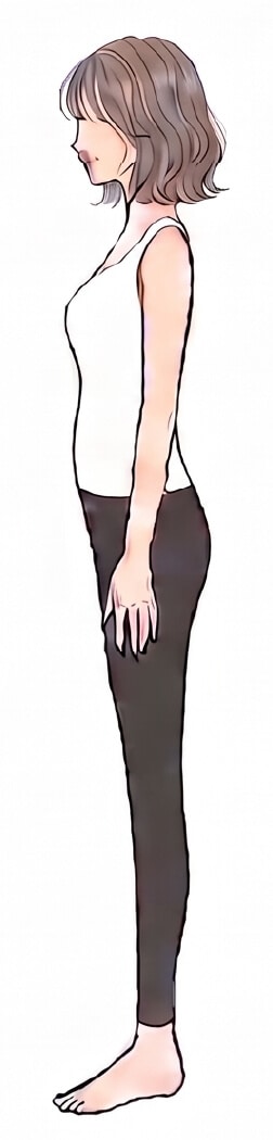 ウェイブタイプの体型を横から見たイラスト