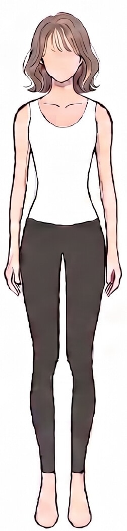 ウェイブタイプの体型を正面から見たイラスト