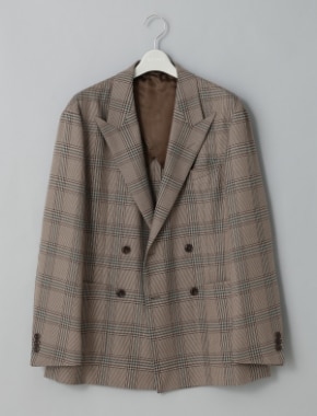 ウールシルクメッシュ グレンチェック ジャケット
