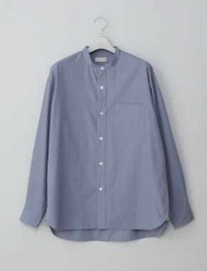 ポリエステルコットンブロード バンドカラーシャツ