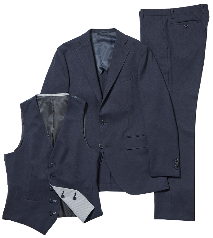 シック＆エレガントの定番 Three-piece SUIT with Reversible GILET 〈リバーシブルジレ付き3ピース〉