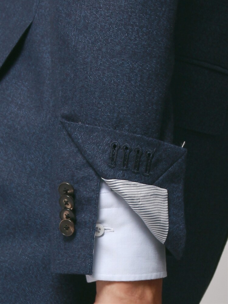 スーツ／3つボタン／ピンヘッド／BASIC／TR247 ブルー スーツ