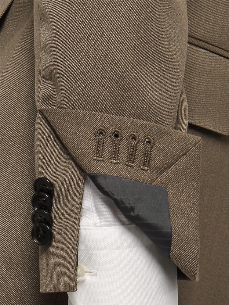 スーツ／スリーピース／3つボタン／織柄／BASIC／TR157 ベージュ スーツ