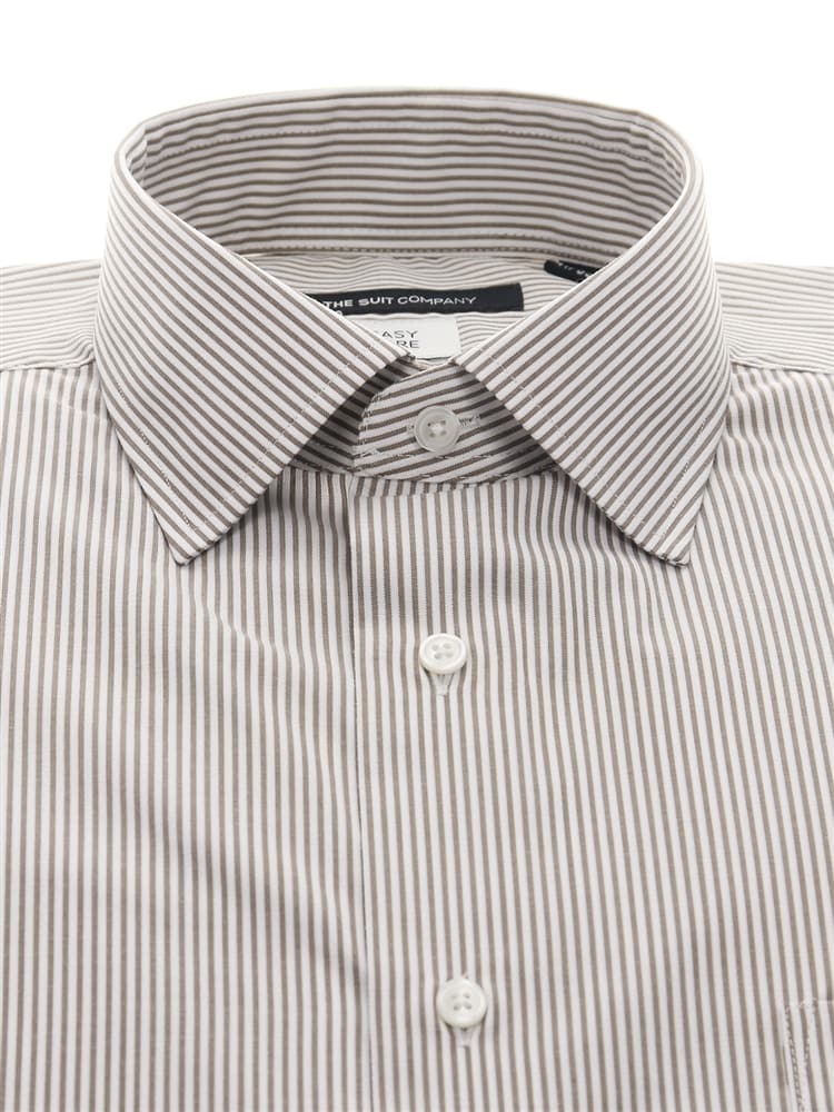 ワイシャツ／長袖／形態安定／再生繊維／ワイドカラー／ストライプ／BASIC／ドレスシャツ1 ワイシャツ 長袖
