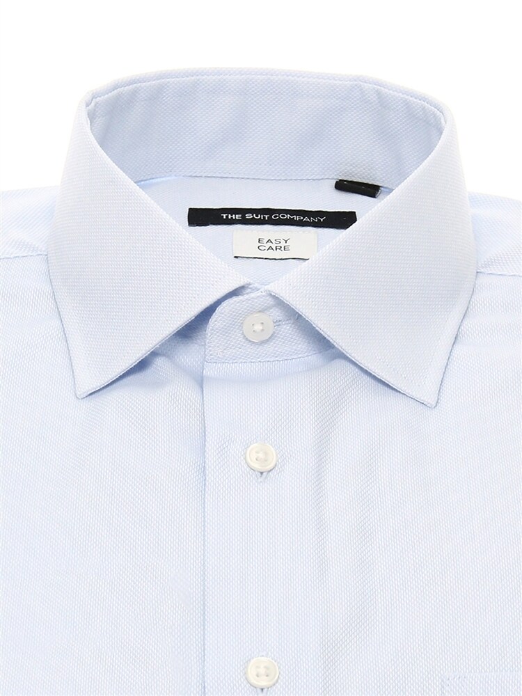 ワイシャツ／長袖／形態安定／再生繊維／ワイドカラー／織柄／BASIC／ドレスシャツ1