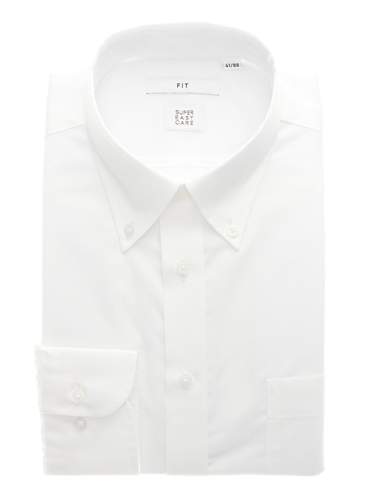 ワイシャツ／長袖／形態安定／涼しい／ボタンダウンカラー／無地／FIT／ドレスシャツ2