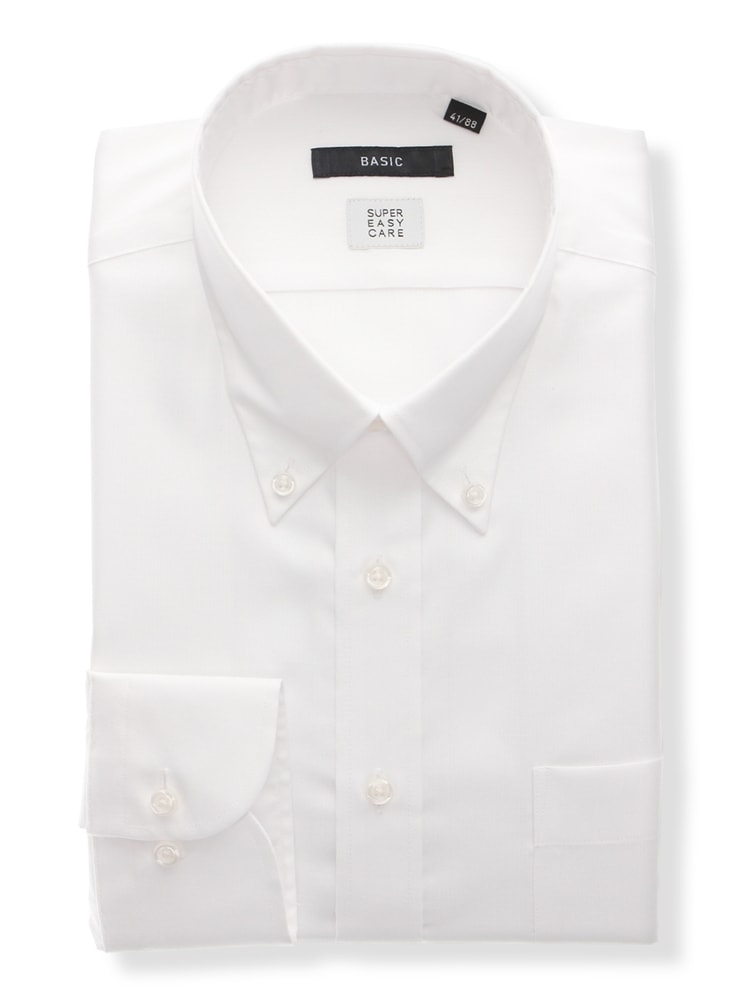 ワイシャツ／長袖／形態安定／COOL MAX／ボタンダウンカラー／BASIC／ドレスシャツ0 ワイシャツ 長袖
