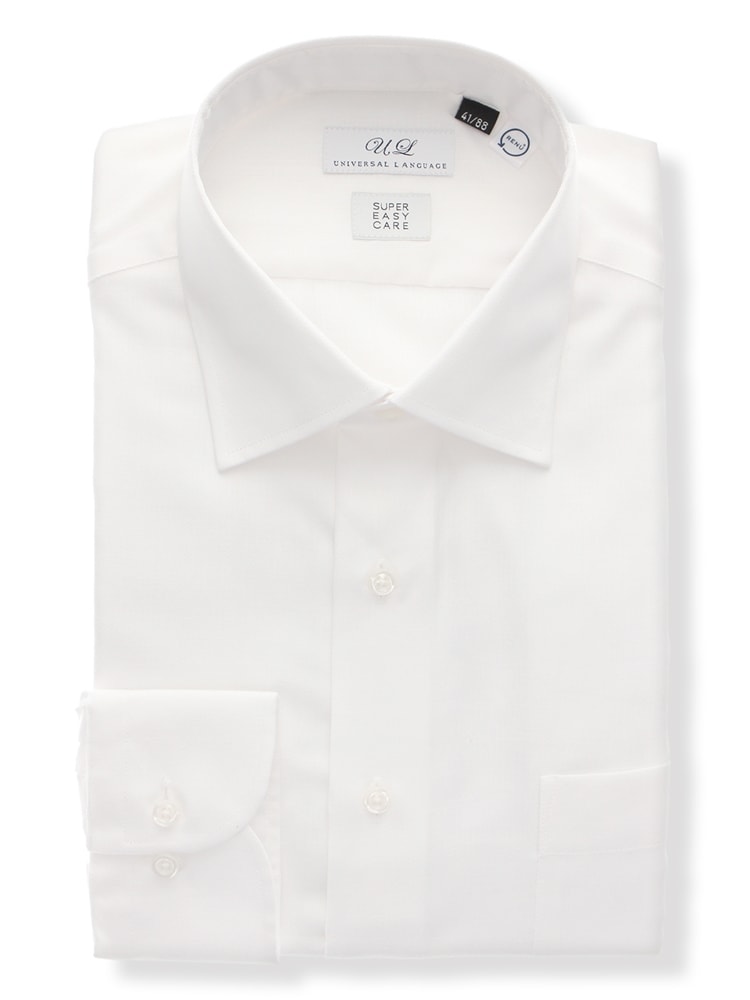 ワイシャツ／長袖／形態安定／ストレッチ／RENU／ワイドカラー／BASIC／ドレスシャツ0 ワイシャツ 長袖