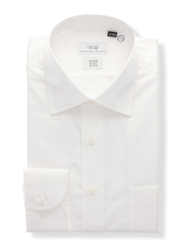 ワイシャツ／長袖／形態安定／ストレッチ／RENU／ワイドカラー／BASIC／ドレスシャツ0 ワイシャツ 長袖