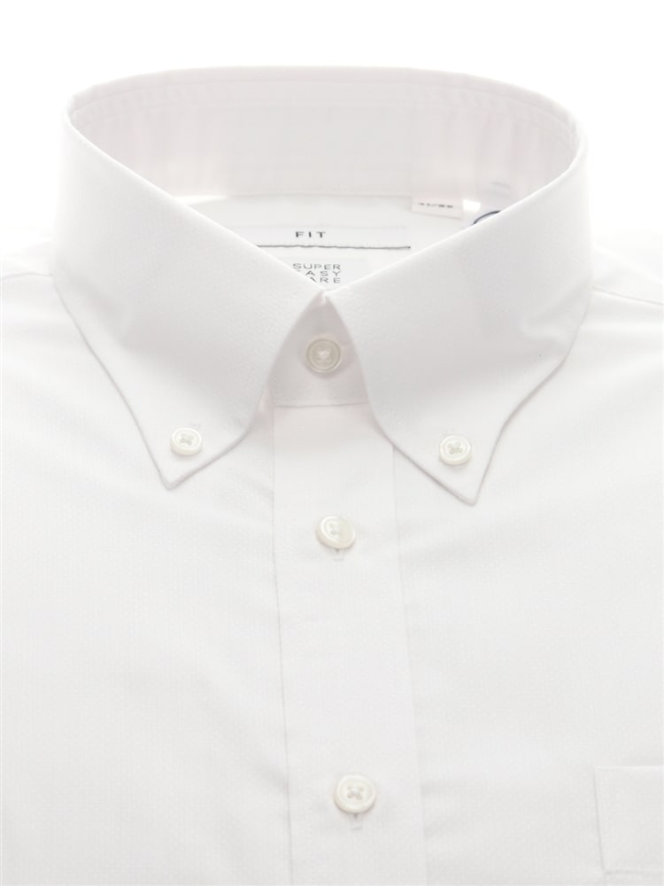 ワイシャツ／長袖／形態安定／RENU／ボタンダウンカラー／織柄／FIT／ドレスシャツ1 形態安定 ワイシャツ