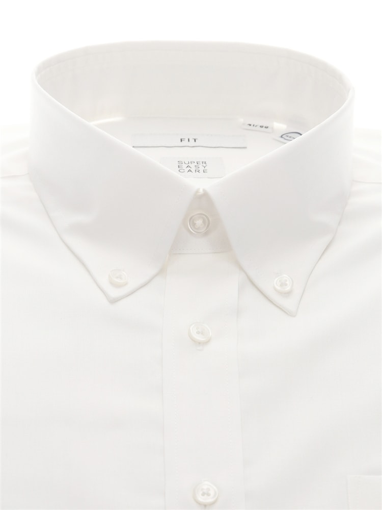ワイシャツ／長袖／形態安定／RENU／ボタンダウンカラー／無地／FIT／ドレスシャツ1 形態安定 ワイシャツ