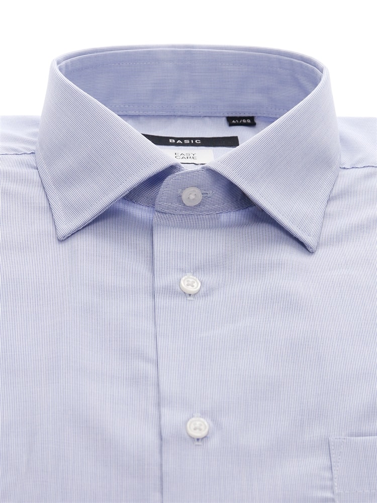 ワイシャツ／長袖／形態安定／再生繊維／ワイドカラー／織柄／BASIC／ドレスシャツ1 形態安定 ワイシャツ