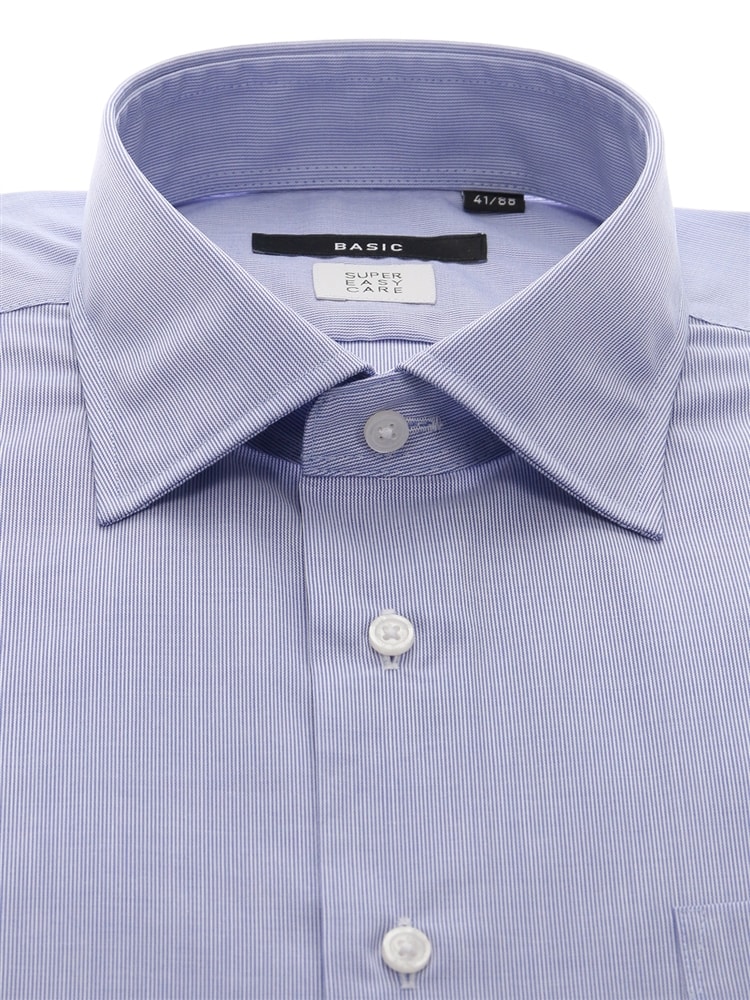 ワイシャツ／長袖／形態安定／ワイドカラー／ストライプ／BASIC／ドレスシャツ1 ワイシャツ 長袖