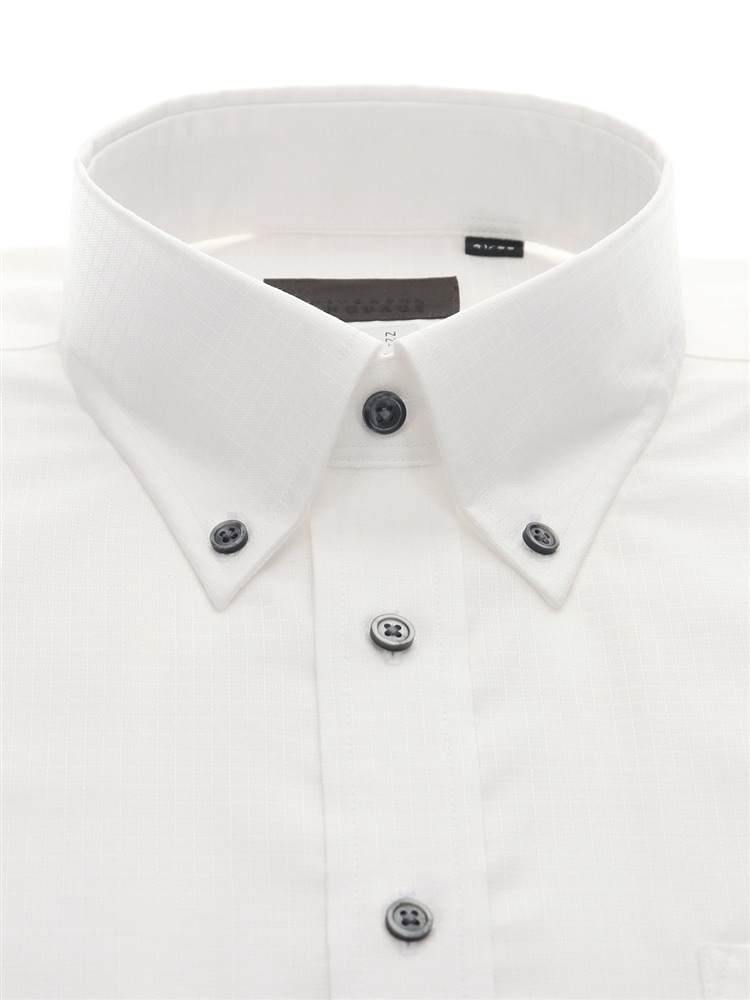 ワイシャツ／長袖／ノンアイロンストレッチ／ボタンダウンカラー／チェック／BASIC／ドレスシャツ1 形態安定 ワイシャツ