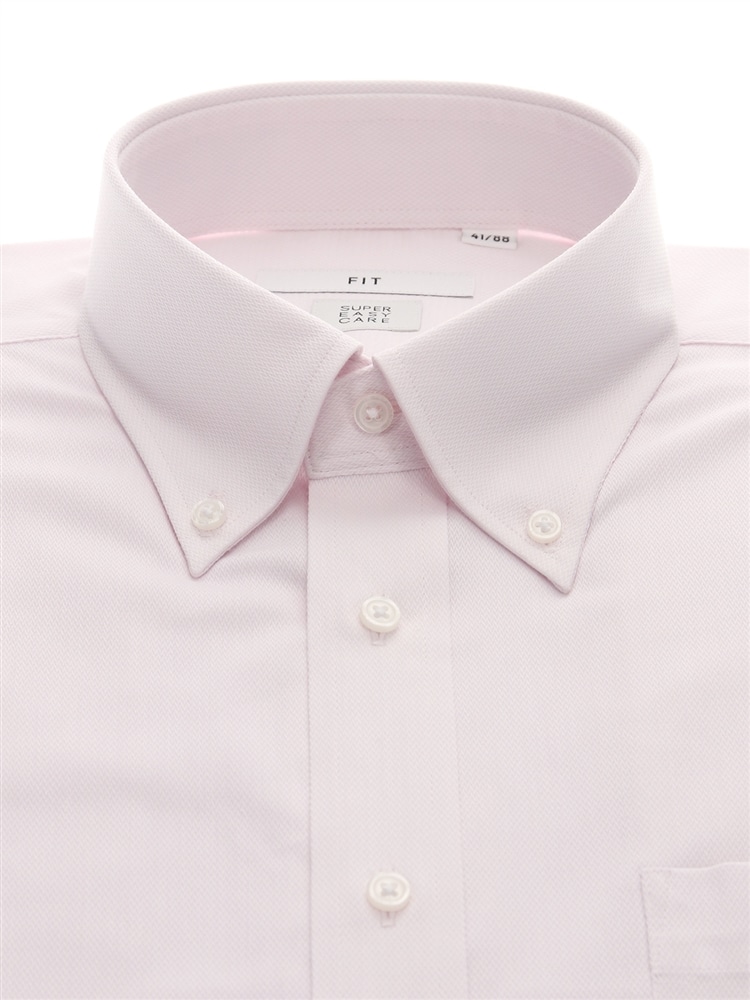 ワイシャツ／長袖／形態安定／COOL MAX／ボタンダウンカラー／織柄／FIT／ドレスシャツ1 形態安定 ワイシャツ