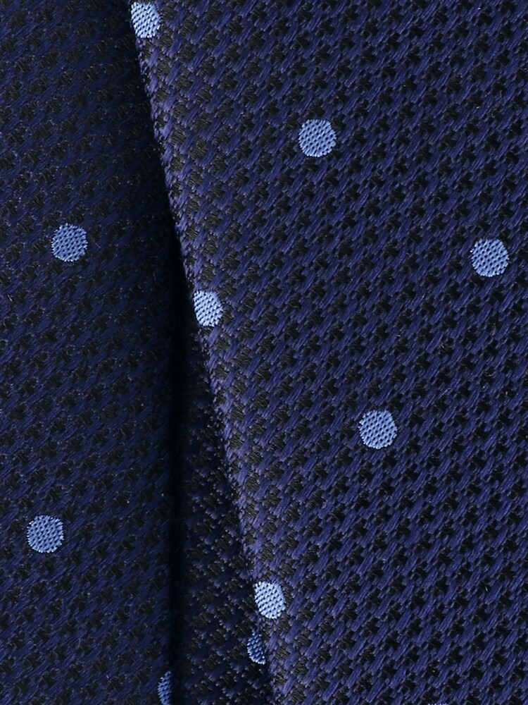 ドット×織柄ネクタイ3 ブルー メンズ