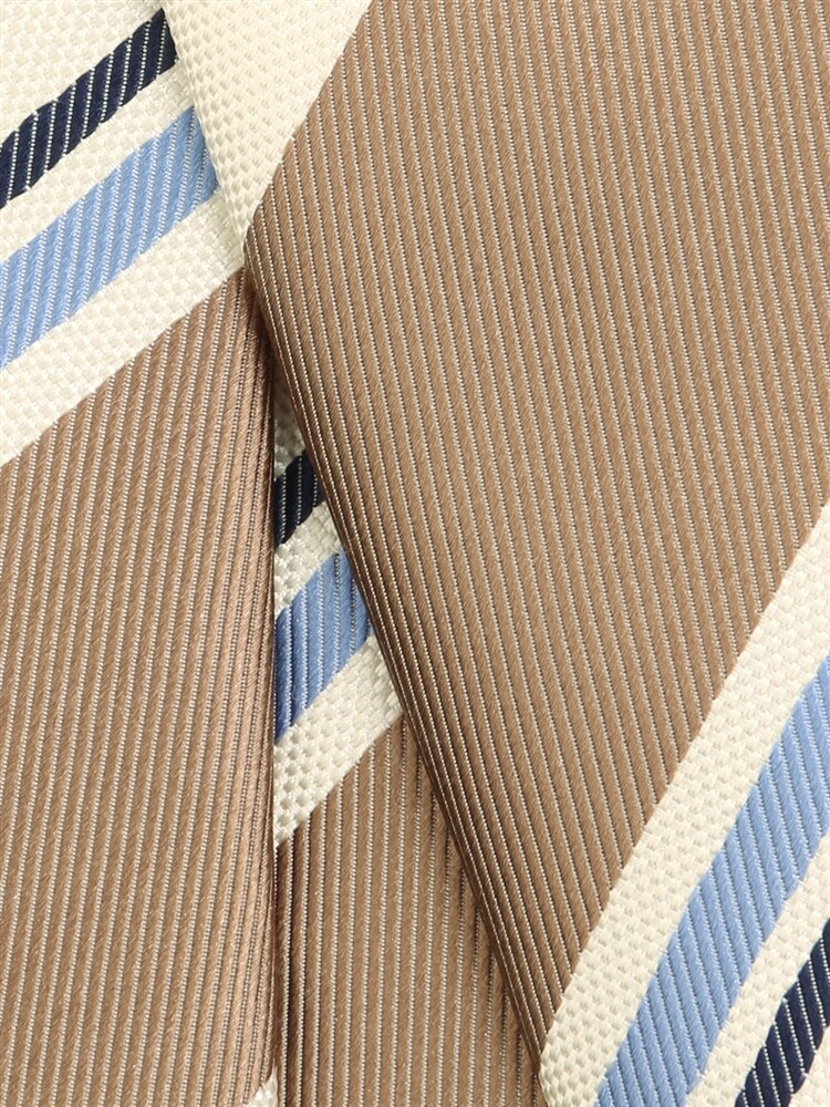 JAPAN MADE／シルクポリ乳酸 ストライプ×織柄ネクタイ2 シルク ネクタイ