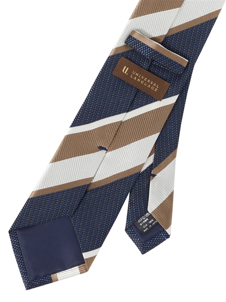 ネクタイ／JAPAN MADE／シルク／ストライプ×織柄1 ネクタイ 織柄