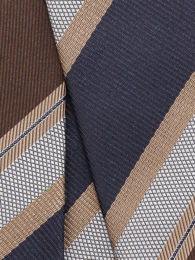ネクタイ／Fabric by ITALY／シルク／ストライプ×織柄2 シルク ネクタイ