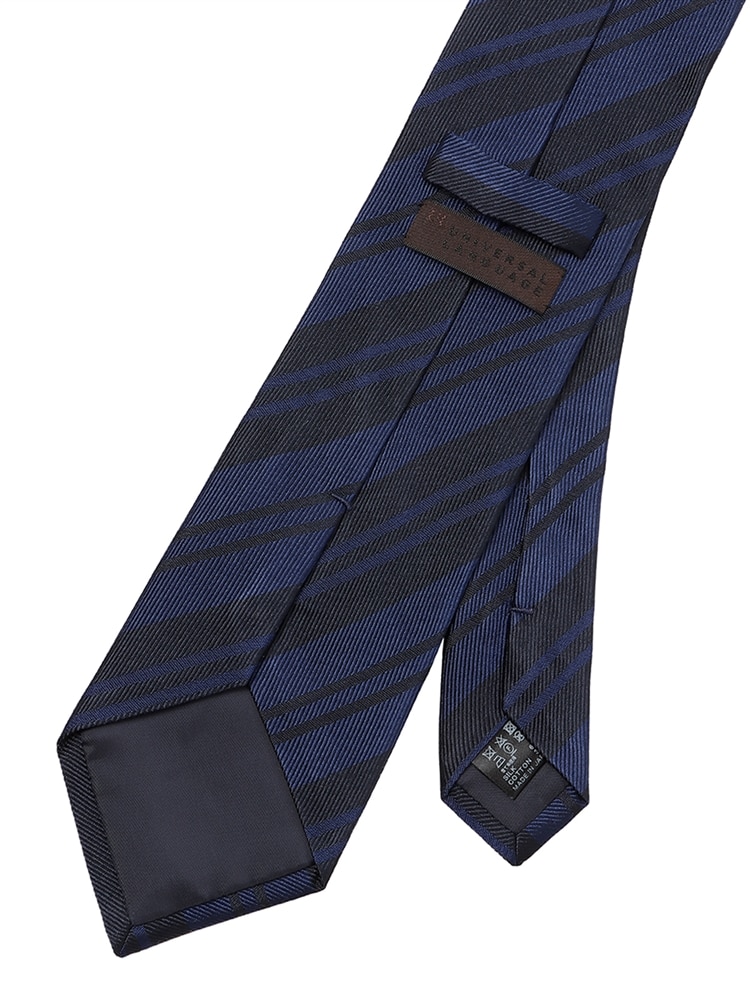 ネクタイ／ふじやま織／JAPAN MADE／シルクコットン／ストライプ×織柄1 シルク ネクタイ