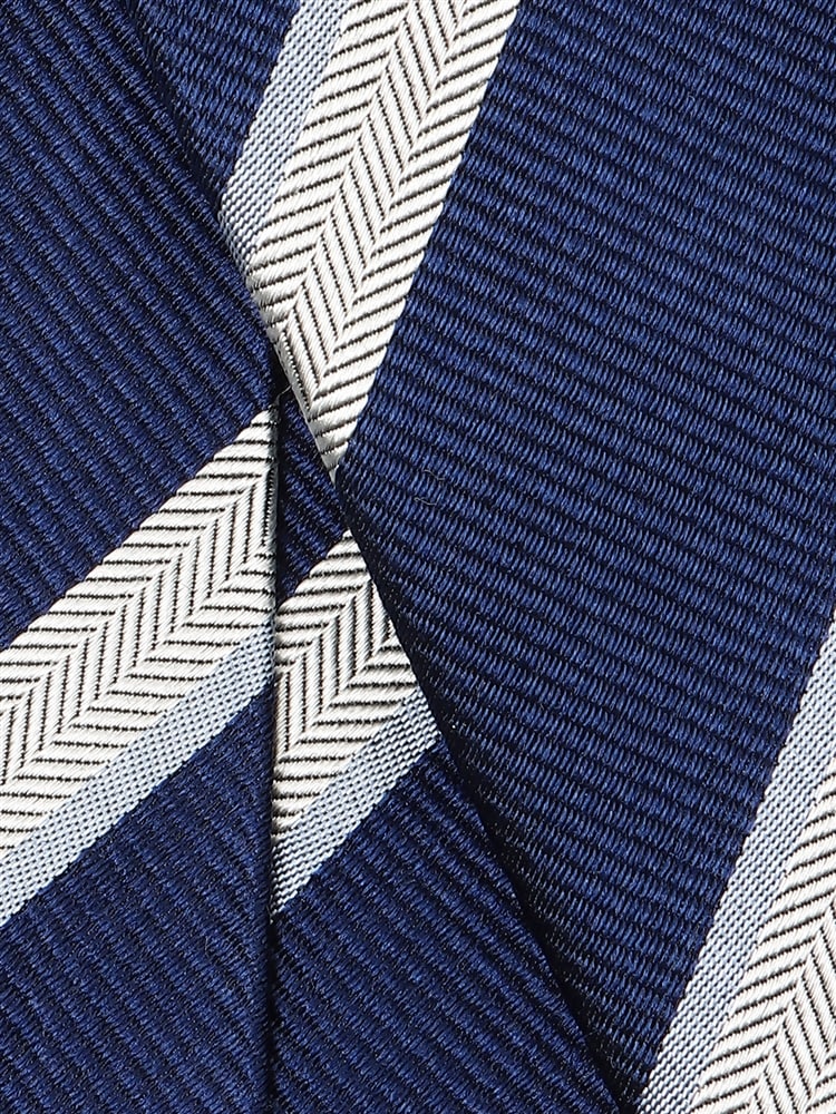 ネクタイ／ふじやま織／JAPAN MADE／シルクコットン／ストライプ×織柄2 シルク ネクタイ