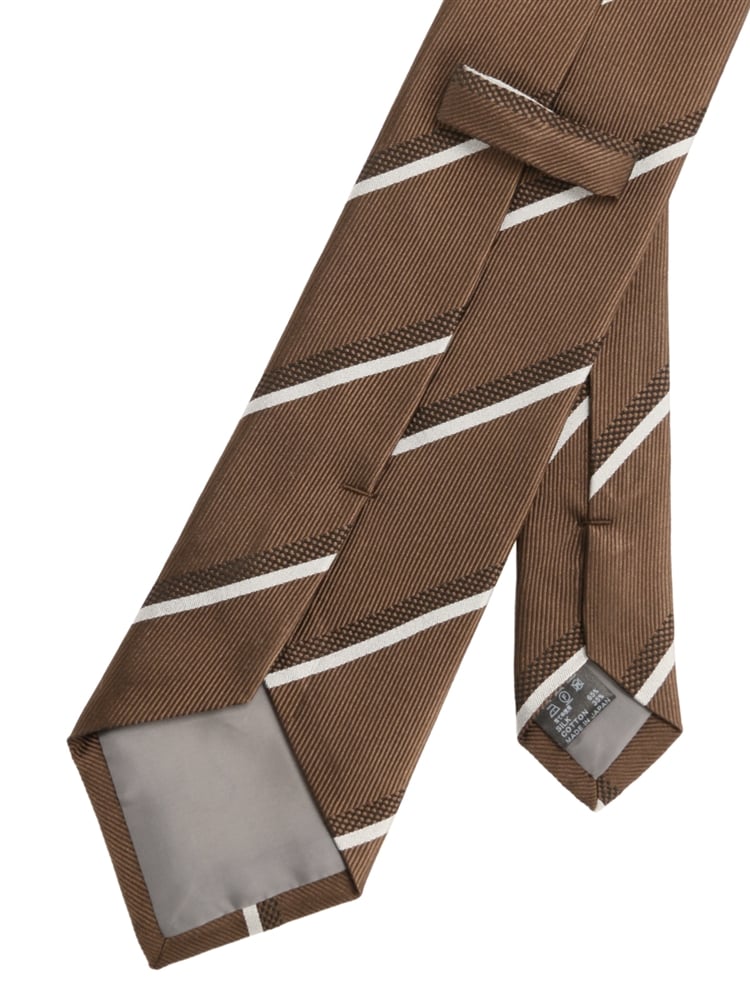 ネクタイ／ふじやま織／JAPAN MADE／シルクコットン／ストライプ×織柄1 シルク ネクタイ