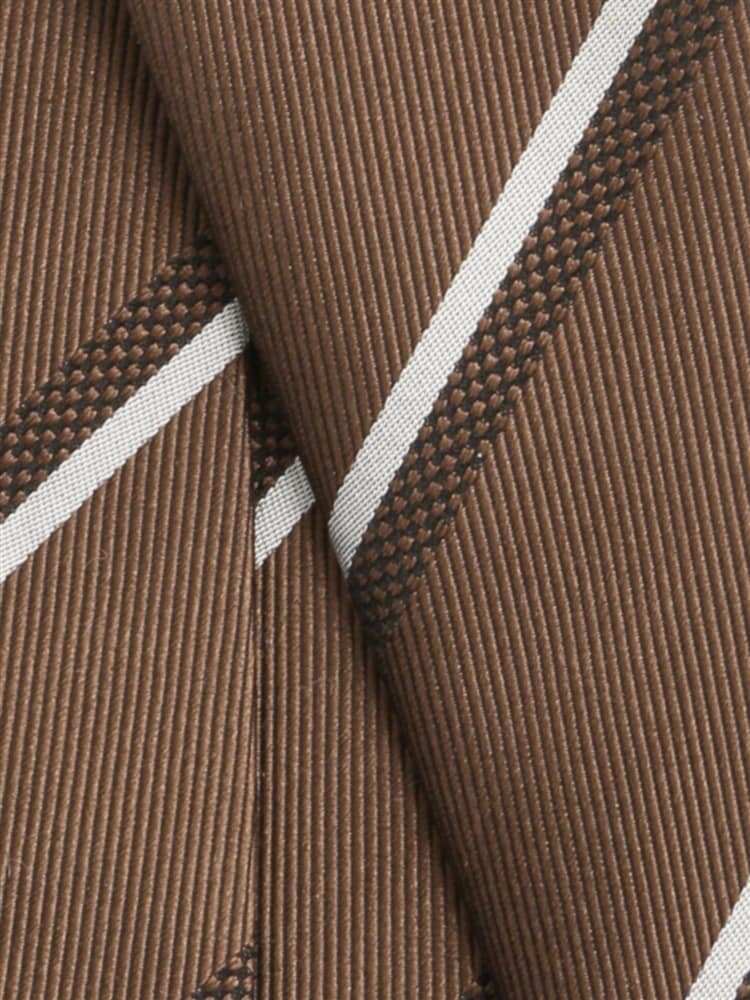 ネクタイ／ふじやま織／JAPAN MADE／シルクコットン／ストライプ×織柄2 ネクタイ 織柄