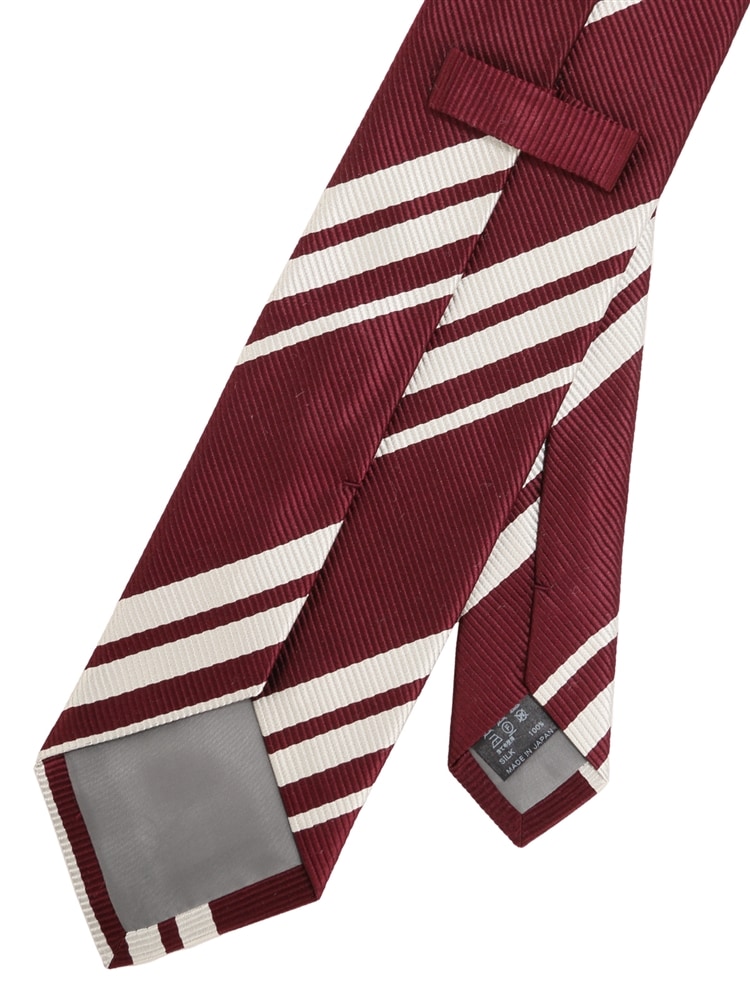 ネクタイ／JAPAN MADE／絹鳴り／シルク／ストライプ×織柄1 シルク ネクタイ