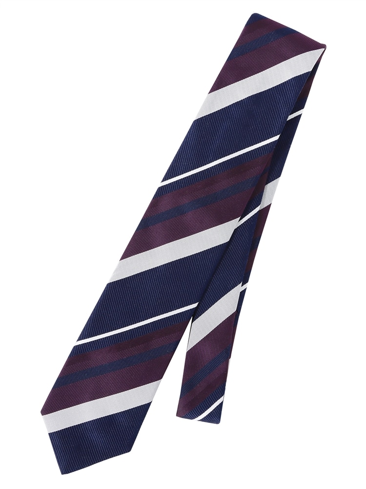 ネクタイ／JAPAN MADE／絹鳴り／シルク／ストライプ×織柄0 シルク ネクタイ