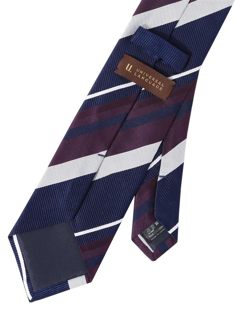 ネクタイ／JAPAN MADE／絹鳴り／シルク／ストライプ×織柄1 ネクタイ 織柄
