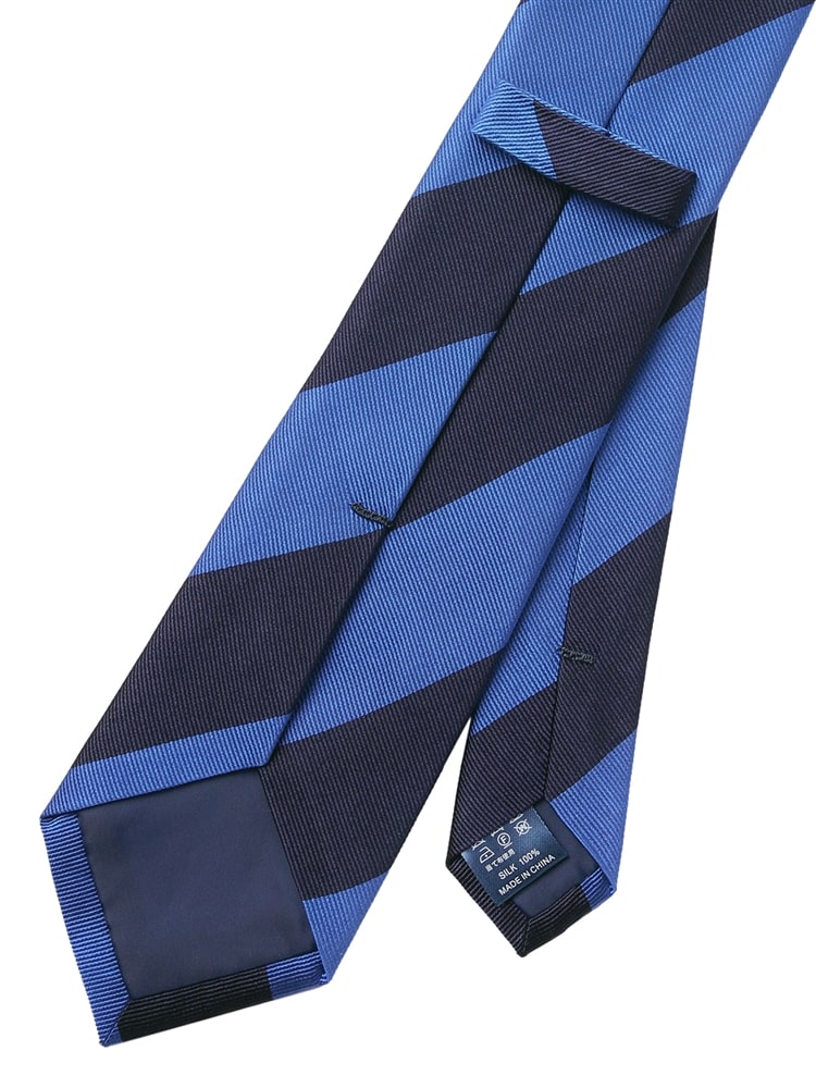 ネクタイ／撥水／シルク／ストライプ×織柄1 ストライプ ブルー