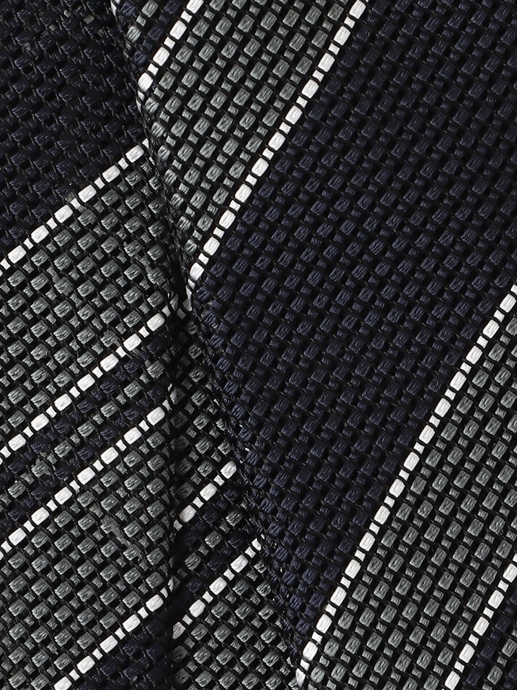 フレスコタイ／JAPAN MADE／シルク／ストライプ×織柄2 ネクタイ 織柄
