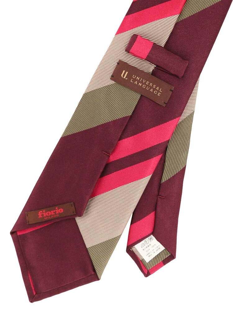 ネクタイ／fiorio／シルク／ストライプ×織柄1 ネクタイ 織柄