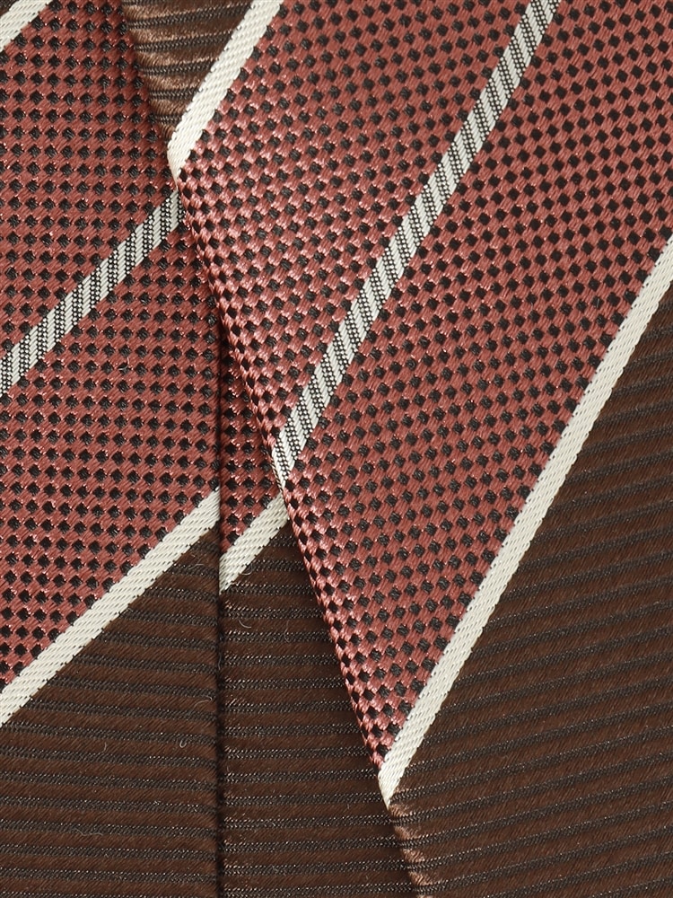ネクタイ／Fabric by ITALY／シルク／ストライプ×織柄2 ネクタイ 織柄