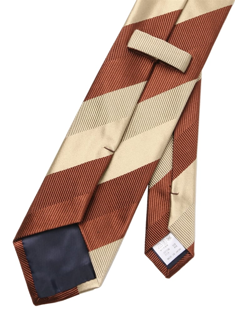 ネクタイ／JAPAN MADE／MOGADOR／コットンシルク／ストライプ×織柄1 シルク ネクタイ