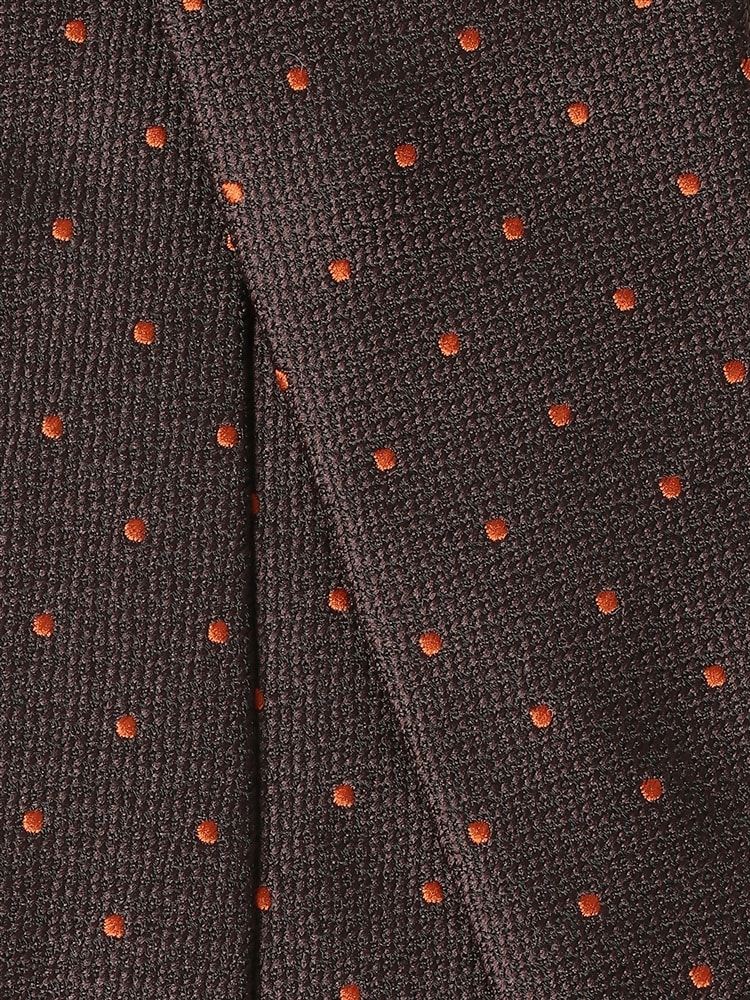 ネクタイ／Fabric by ITALY／シルクポリエステル／ドット×織柄2 ネクタイ 織柄