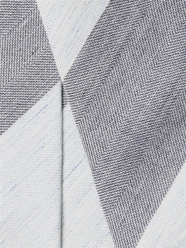 ネクタイふじやま織／JAPAN MADE／コットンリネン／ストライプ×織柄2 ネクタイ ブルー