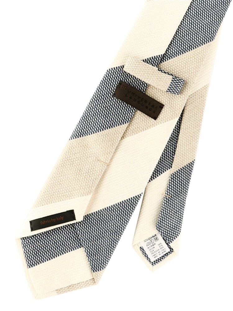 ネクタイ／Fabric by ITALY／シルクコットン／ストライプ×織柄2 ネクタイ 織柄