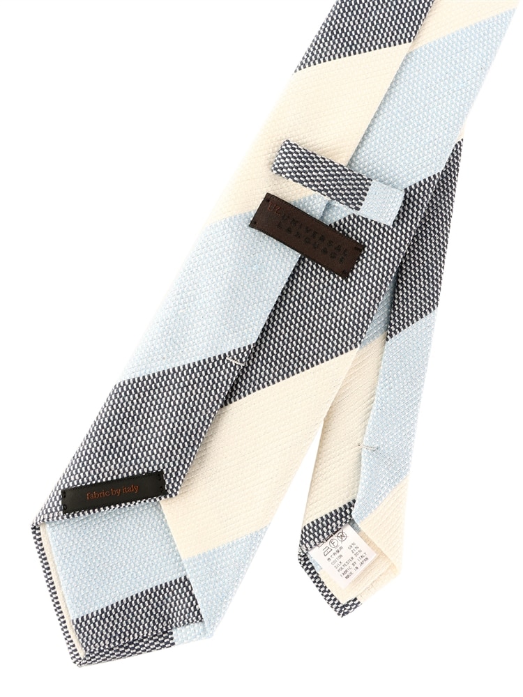 ネクタイ／Fabric by ITALY／シルクコットン／ストライプ×織柄2 ネクタイ 織柄