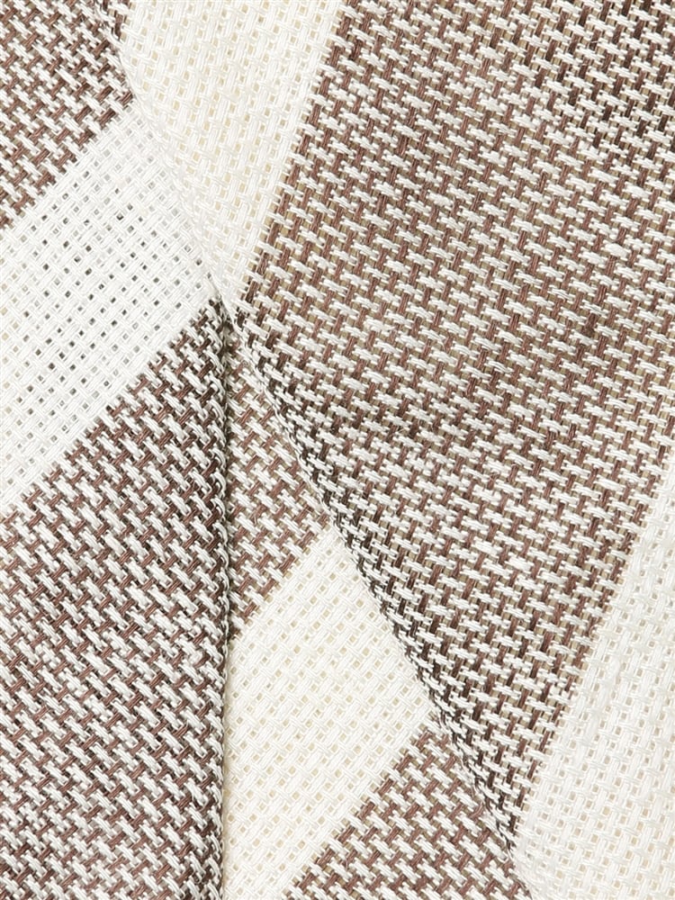 ネクタイ／Fabric by ITALY／リネン／ストライプ×織柄3 レギュラータイ 織柄