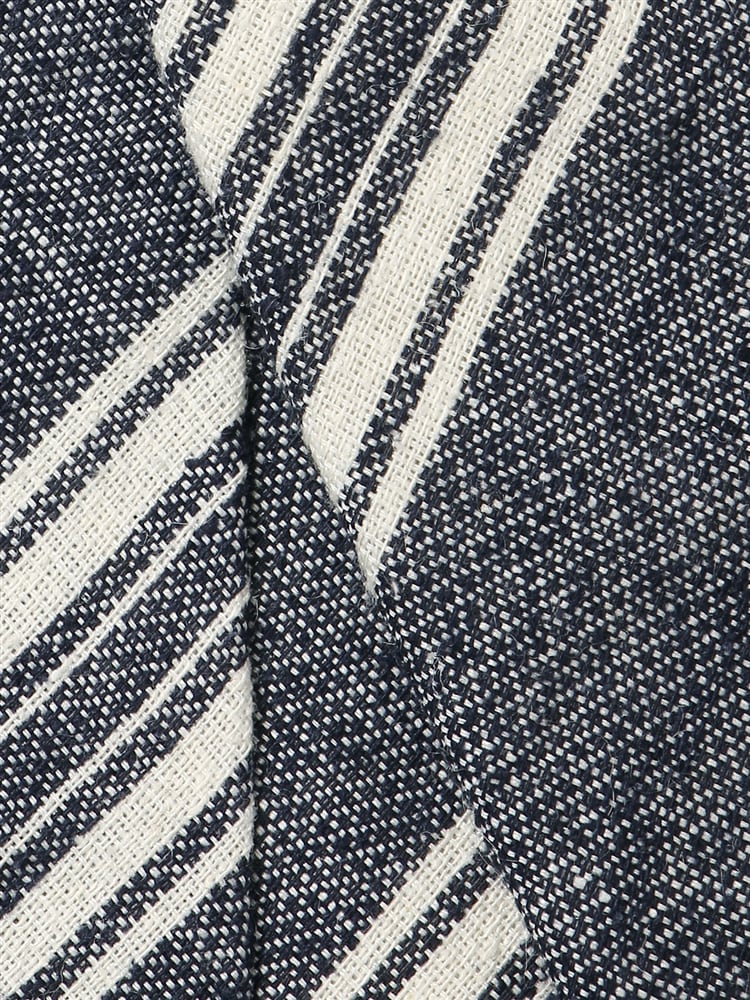 ネクタイ／Fabric by ITALY／シルクリネン／ストライプ×織柄3 リネン ネクタイ