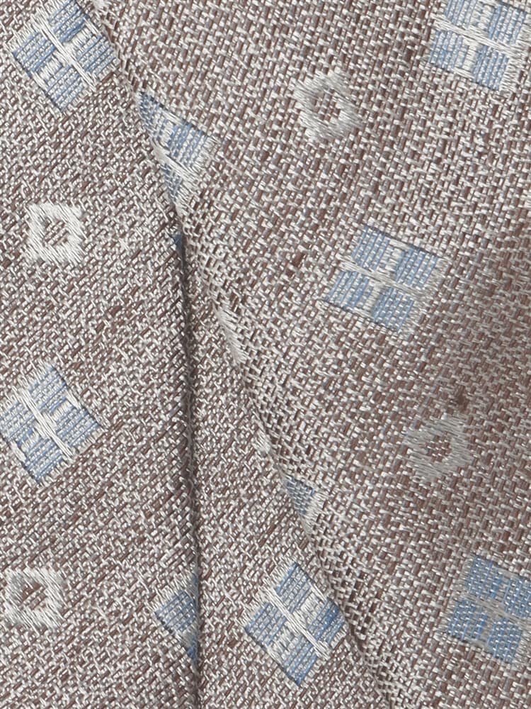 ネクタイ／Fabric by ITALY／リネンシルクコットン／小紋×織柄2 シルク ネクタイ