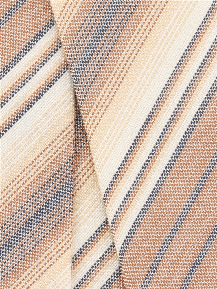 ネクタイ／Fabric by ITALY／コットンシルク／ストライプ2 レギュラータイ ストライプ