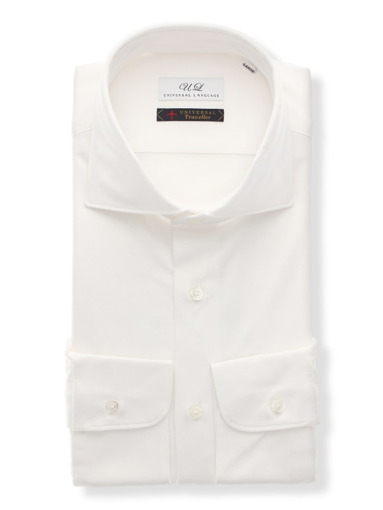 長袖／COOL MAX／ジャージー／ホリゾンタルカラー／ドレスシャツ 織柄 (NULDTR071-AB)